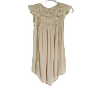 Xhilaration | Boho Cream Lace Crochet Keyhole Back Tunic Top